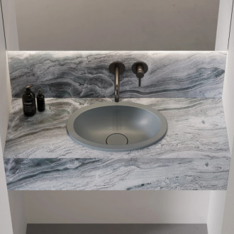 Omnires Shell M+ podstavné umyvadlo, 38 × 25 cm, ash grey mat SHELL380UPAG