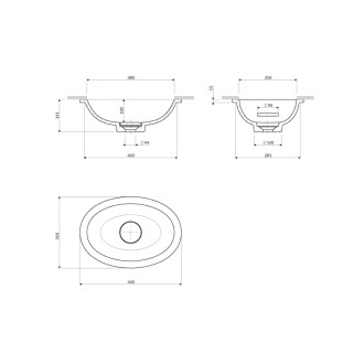 Omnires Shell M+ podstavné umyvadlo, 38 × 25 cm, ash grey mat SHELL380UPAG