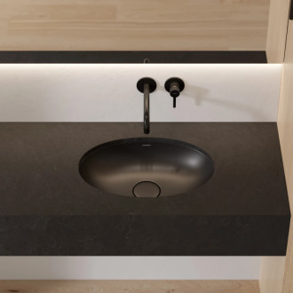 Omnires Shell M+ podstavné umyvadlo, 48 × 31 cm, black lava mat SHELL480UPBLV