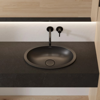 Omnires Shell M+ podstavné umyvadlo, 48 × 31 cm, black lava mat SHELL480UPBLV