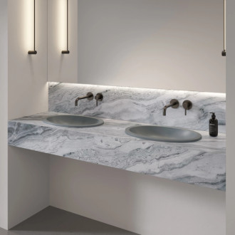 Omnires Shell M+ podstavné umyvadlo, 48 × 31 cm, ash grey mat SHELL480UPAG