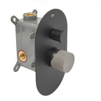 Sprchová a vanová baterie SAT Fusion včetně podomítkového tělesa páka beton SATBSFU215BC