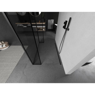 Mexen Kioto volně stojící sprchová zástěna 150 x 30 x 30 cm, černý rám, černá - 800-150-030-222-70-70-030