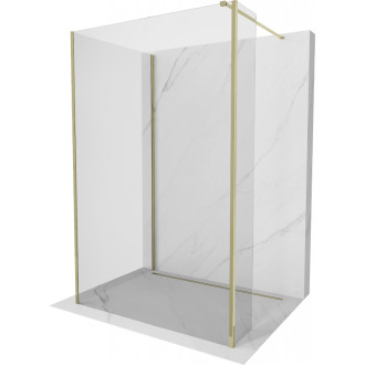 Mexen Kioto Sprchová zástena 130 x 120 x 30 cm, priehľadná, zlatá - 800-130-120-221-50-00-030