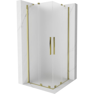 Mexen Velar Duo posuvný sprchovací kút 80 x 80 cm, matná, zlatá - 871-080-080-32-50