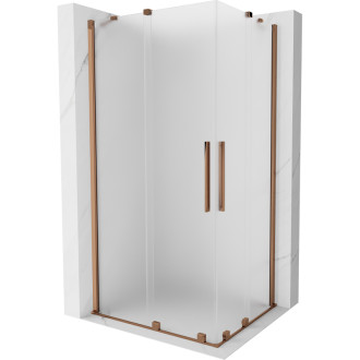Mexen Velar Duo posuvný sprchovací kút 90 x 80 cm, matná, ružové zlato - 871-090-080-32-60