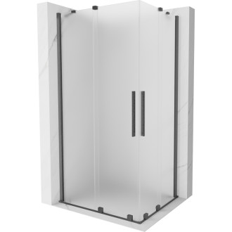 Mexen Velar Duo posuvný sprchovací kút 90 x 80 cm, hmla, kartáčovaná pištoľovo sivá - 871-090-080-32-66