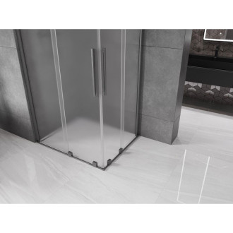 Mexen Velar Duo posuvný sprchový kout 100 x 90 cm, mlha, kartáčovaná pistole gray - 871-100-090-32-66