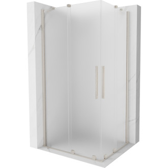 Mexen Velar Duo posuvný sprchovací kút 100 x 90 cm, matná farba, kartáčovaný nikel - 871-100-090-32-97