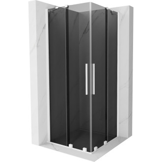Mexen Velar Duo posuvný sprchovací kút 80 x 80 cm, grafit, biela - 871-080-080-42-20