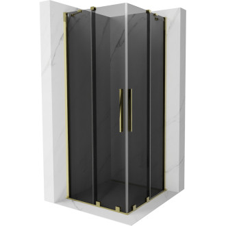 Mexen Velar Duo posuvný sprchovací kút 80 x 80 cm, grafit, zlatá - 871-080-080-42-50