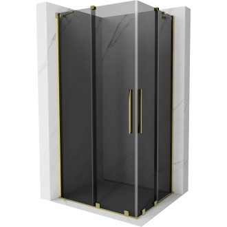 Mexen Velar Duo posuvný sprchovací kút 90 x 80 cm, grafit, zlatá - 871-090-080-42-50