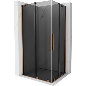 Mexen Velar Duo posuvný sprchovací kút 100 x 90 cm, grafit, ružové zlato - 871-100-090-42-60