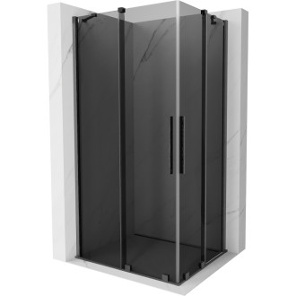 Mexen Velar Duo posuvný sprchovací kút 100 x 90 cm, grafit, kartáčovaná pištoľovo sivá - 871-100-090-42-66
