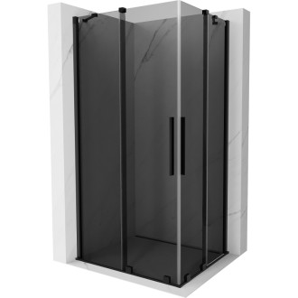 Mexen Velar Duo posuvný sprchovací kút 90 x 80 cm, grafit, čierna - 871-090-080-42-70