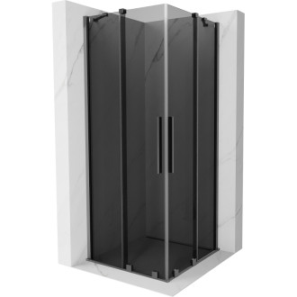 Mexen Velar Duo posuvný sprchovací kút 90 x 90 cm, grafit, strieborná - 871-090-090-42-95
