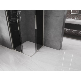 Mexen Velar Duo posuvný sprchovací kút 100 x 100 cm, grafit, kartáčovaný nikel - 871-100-100-42-97