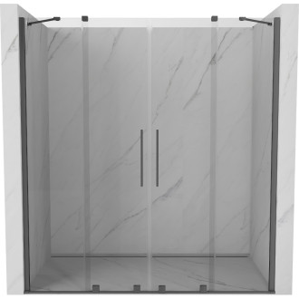 Posuvné sprchové dvere Mexen Velar Duo 180 cm, priehľadné, strieborná - 871-180-000-02-95