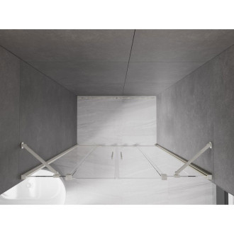 Posuvné sprchové dvere Mexen Velar Duo 160 cm, priehľadné, kartáčovaný nikel - 871-160-000-02-97