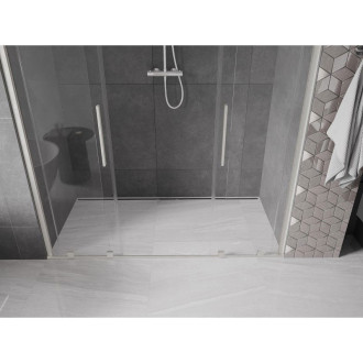 Posuvné sprchové dvere Mexen Velar Duo 180 cm, priehľadné, kartáčovaný nikel - 871-180-000-02-97