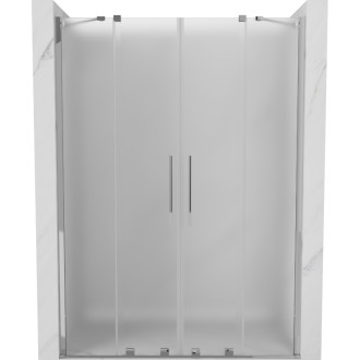 Posuvné sprchové dvere Mexen Velar Duo 140 cm, matné, chróm - 871-140-000-32-01