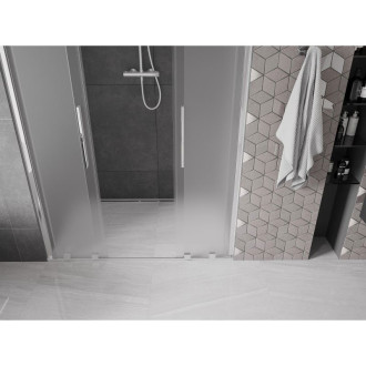 Posuvné sprchové dvere Mexen Velar Duo 150 cm, matné, chróm - 871-150-000-32-01