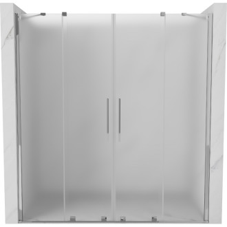 Posuvné sprchové dvere Mexen Velar Duo 180 cm, matné, chróm - 871-180-000-32-01