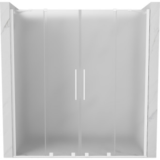 Posuvné sprchové dvere Mexen Velar Duo 180 cm, matné, biele - 871-180-000-32-20