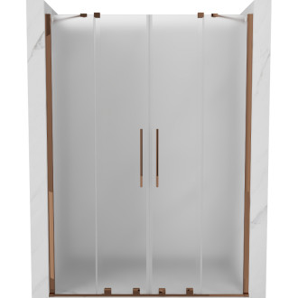 Posuvné sprchové dvere Mexen Velar Duo 140 cm, matné, ružové zlato - 871-140-000-32-60