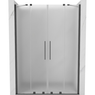 Posuvné sprchové dvere Mexen Velar Duo 150 cm, matné, kartáčovaná pištoľovo sivá - 871-150-000-32-66