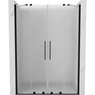 Posuvné sprchové dvere Mexen Velar Duo 160 cm, matné, čierne - 871-160-000-32-70