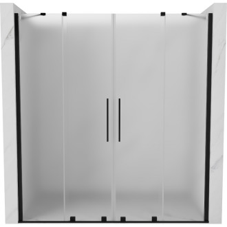 Posuvné sprchové dvere Mexen Velar Duo 170 cm, matné, čierne - 871-170-000-32-70