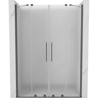 Posuvné sprchové dvere Mexen Velar Duo 140 cm, matné, strieborné - 871-140-000-32-95