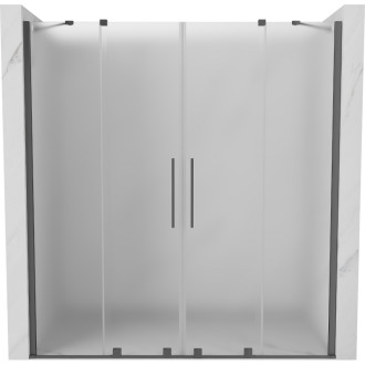 Posuvné sprchové dvere Mexen Velar Duo 200 cm, matné, strieborné - 871-200-000-32-95