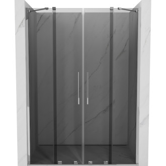 Posuvné sprchové dvere Mexen Velar Duo 160 cm, grafit, chróm - 871-160-000-42-01