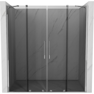 Posuvné sprchové dvere Mexen Velar Duo 200 cm, grafit, chróm - 871-200-000-42-01