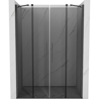 Posuvné sprchové dvere Mexen Velar Duo 160 cm, grafit, kartáčovaná pištoľovo sivá - 871-160-000-42-66