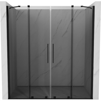 Posuvné sprchové dvere Mexen Velar Duo 180 cm, grafitové, čierne - 871-180-000-42-70