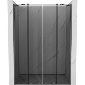Posuvné sprchové dvere Mexen Velar Duo 140 cm, grafit, strieborná - 871-140-000-42-95