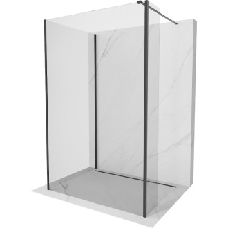 Mexen Kioto Sprchová zástena 130 x 95 x 30 cm, priehľadná, čierna - 800-130-095-221-70-00-030