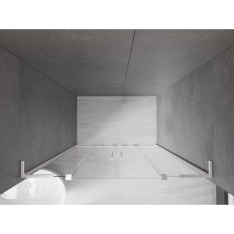 Mexen Velar L Duo posuvné sprchové dvere 150 cm, priehľadné, biele - 871-150-003-02-20