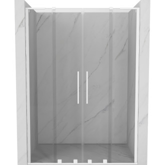 Mexen Velar L Duo posuvné sprchové dvere 160 cm, priehľadné, biele - 871-160-003-02-20