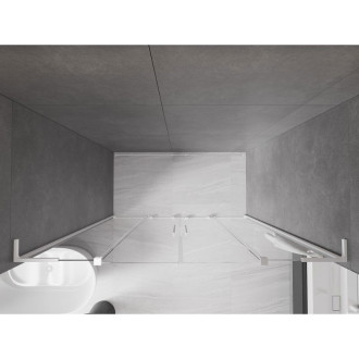 Mexen Velar L Duo posuvné sprchové dvere 170 cm, priehľadné, biele - 871-170-003-02-20