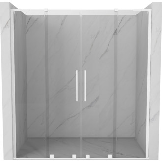 Mexen Velar L Duo posuvné sprchové dvere 180 cm, priehľadné, biele - 871-180-003-02-20