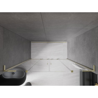 Posuvné sprchové dvere Mexen Velar L Duo 170 cm, priehľadné, zlaté - 871-170-003-02-50