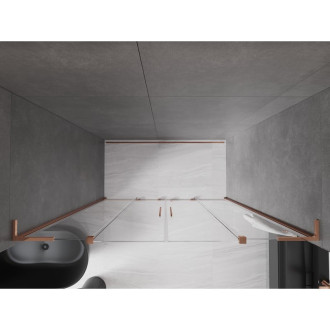 Posuvné sprchové dvere Mexen Velar L Duo 180 cm, priehľadné, ružové zlato - 871-180-003-02-60