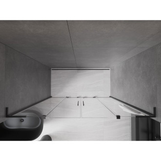 Mexen Velar L Duo posuvné sprchové dvere 180 cm, priehľadné, čierne - 871-180-003-02-70