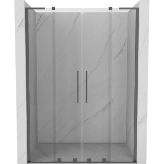 Posuvné sprchové dvere Mexen Velar L Duo 140 cm, priehľadné, strieborná - 871-140-003-02-95