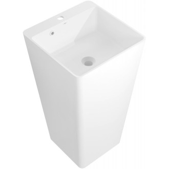Voľne stojace umývadlo Mexen Neva z konglomerátu 45 x 45 cm, matne biela - 26614500