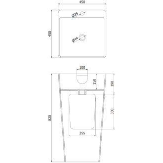 Voľne stojace umývadlo Mexen Neva z konglomerátu 45 x 45 cm, matne biela - 26614500